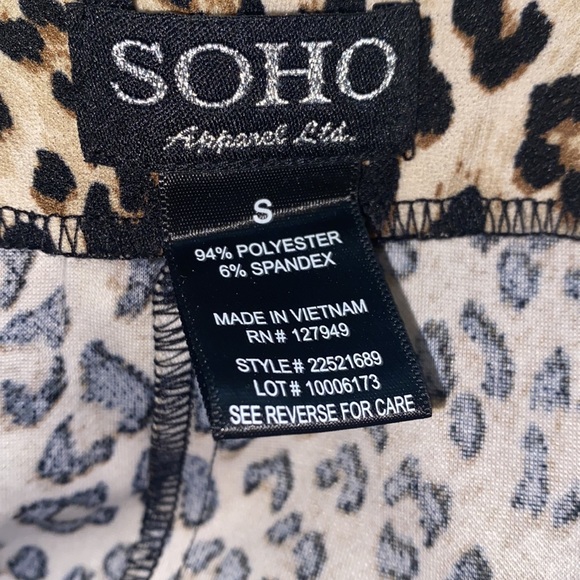 Soho cheetah print w/ asymmetrical faux buttoned hem line midi pencil skirt - Picture 6 of 7